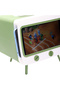 Retro Tv Look Napkin Box, Phone Holder (Green) - 3