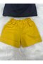Girl's Madonna Collar Blouse & Mustard Color Shorts - 6