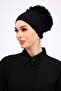 6-Piece Black Hijab Set - Bun Buckle, Scarf Headband, Clip, Inner Hijab, Plain Bonnet, Ruffled Bonnet - 2