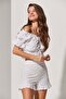 Embroidery Wide Collar White Blouse - 2