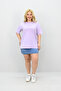 Women's Large Size Short Sleeve Crew Neck Oversize T-Shirt 1963-25 - 4