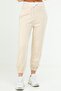 Beige Oversize Basic Cotton High Waist Rubber Leg Women's Tracksuit Bottom Sd1000