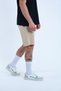 Men's Beige Parachute Fabric (Woven) Shorts with Side Pocket Detail and Elastic Waist Bermuda - 6