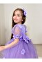 Puffy Tulle Bodice Cotton Satin Children's Evening Costume - 5