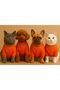 Orange Combed Cotton Cat Dog Sweat - Necklace Design