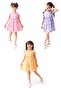 3 Pieces Girl's Printed Short Sleeve Dress