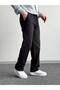 Men's Black Elastic Waist Linen Baggy Pants Comfortable Fit Baggy - 2