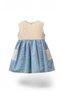 100% Cotton Baby Girl Knitted Guipure Robe Denim Dress with Side Pockets and Back Zipper
