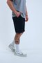 Men's Black Parachute Fabric (Woven) Shorts with Side Pocket Detail and Elastic Waist Bermuda