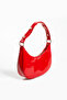 Women's Patent Leather Baguette Leather Hand and Shoulder Bag with Snap Fasteners - 2