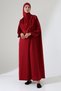 Prayer Dress with Shawl Burgundy One-Piece with Integrated Shawl Knitted Standard Size - 5