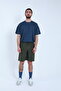Men's Khaki Parachute Fabric (Woven) Shorts with Zippered Back Pockets and Elastic Waist Bermuda - 3