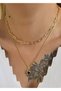 Gold Women's Design Sun Figured Necklace - 2