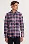 Men's Slim Fit Slim Cut Long Sleeve Cotton Easy-Iron Checkered Button-Down Collar Shirt - 4