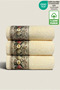 Fiore 3-Piece Towel Set 100% Certified Cotton, Floral Pattern Hand/Face/Kitchen Towels 50X90Cm - 7