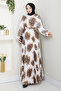 Women's Printed Pleated Belted Dress - 2