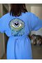 Embroidery and Sequin Embroidered Bright Eye Detailed Linen Kimono / Kaftan with Slit and Belted Waist - 7