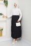 Women's Elastic Waist Wrinkled Skirt - 3