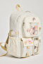 Kawaii Korean Style School Bag with Accessories Girls' and Boys' Backpack Cream - 3