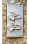 Brown White Color Bow Set of 4 Snap Buckles, Hand Knitted Organic Buckle - 4