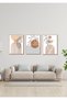 3 Piece Frame Look Bohemian Leaves Painting Set Mdf Wall Decor for Living Room Living Bedroom - 4