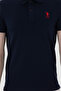 Men's Slim Fit Polo Neck Navy Blue Basic T-Shirt 50298011-Vr033 - 6