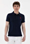 Men's Slim Fit Polo Neck Navy Blue Basic T-Shirt 50298011-Vr033