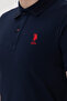 Men's Slim Fit Polo Neck Navy Blue Basic T-Shirt 50298011-Vr033 - 7