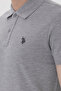 Men's Slim Fit Polo Neck Gray Melange Basic T-Shirt 50297984-Vr086 - 7