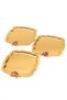 3-Piece Luxury Gold Daisy Tray Red Flower Model Stainless Steel Tea, Coffee, Serving Presentation Tray - 5