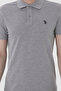 Men's Slim Fit Polo Neck Gray Melange Basic T-Shirt 50297984-Vr086 - 6