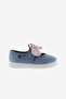 Victoria Baby Girl Bow Floral Patterned Blue Shoes