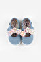 Victoria Baby Girl Bow Floral Patterned Blue Shoes - 6