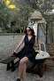 Women's Black Double Breasted Dress 1040-4046 - 7