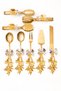 8-Piece Gold Serving Set with Butterfly Handles and Butterfly Tongs Set, 18/10 Stainless Steel - 3