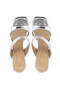Women's Vegan Silver Heeled Slippers - 6