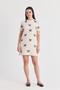 Cream Ribbon Detail Knitwear Dress 2117 - 2