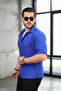 Oversized Corded Fabric Short-Sleeve Shirt - Parliament Blue - 3