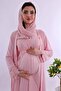 Effortt - Comfortable Cut Maternity Pajama Set with Hijab and Robe - Pink