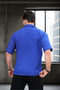 Oversized Corded Fabric Short-Sleeve Shirt - Parliament Blue - 4