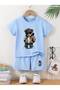 Printed Cotton Kids Shorts T-Shirt Set - Girls' and Boys' Summer Crew Neck