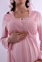 Effortt - Comfortable Cut Maternity Pajama Set with Hijab and Robe - Pink - 8