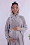 Modest Relaxed Fit Robe Maternity Postpartum Pajama Set Effortt - Gray