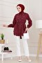 Monaco Collar Stone Tunic-Burgundy - 2