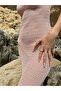 Baby Pink Knitwear Summer Beach Dress - 3
