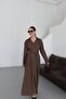 Brown Pleated Belted Dress - 2272 - 6