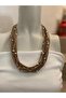 Bohem Nickel Pearl Beaded Suede Design Necklace