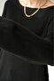 Women's Black Boat Neck Oversize Thin Plain Sweater - 6