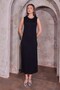 Sleeveless Combed Cotton Underwear Dress Black 4775 - 5