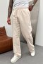 Men's Baggy Loose Fit Elastic Waist Beige Jogger Pants Ke-7011 - 2